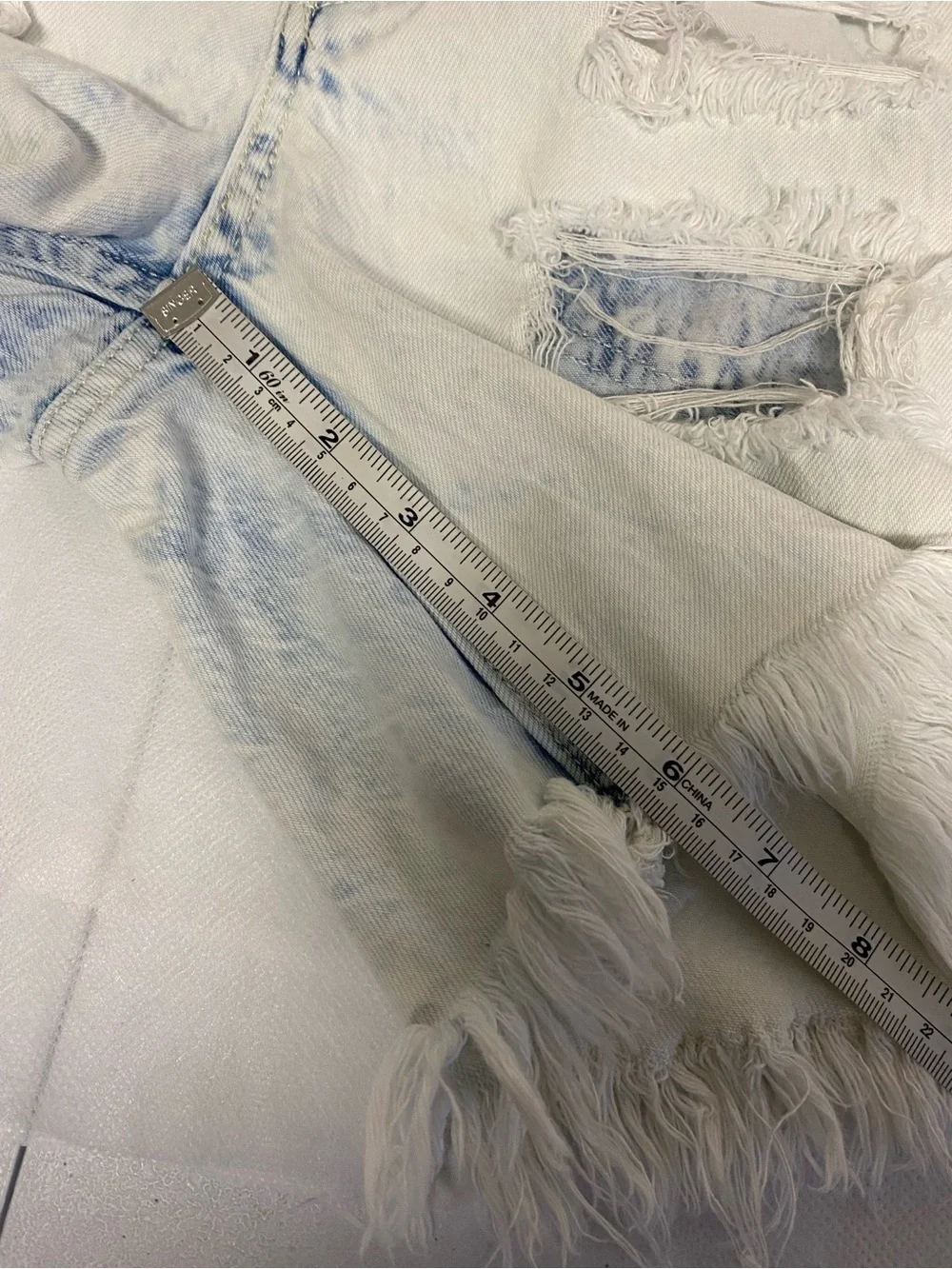 We The Free Light Blue Distressed Frayed Hem Jean Shorts